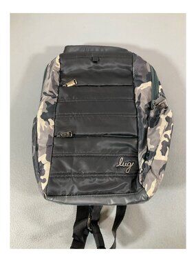 Lug Joy Hopper Unisex Color-Blocked Backpack - Camo Midnight/Black, Adjustable S